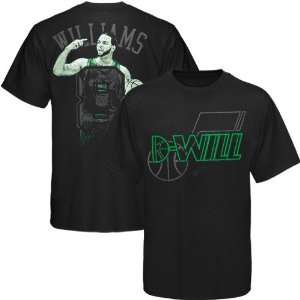  Utah Jazz #8 Derron Williams Black Notorious T shirt 