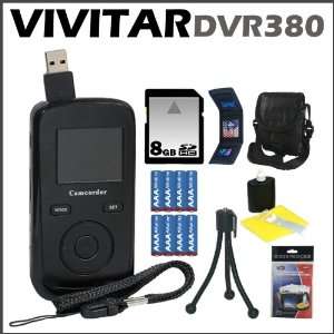 Vivitar 4X Digital Video Recorder 380 w/ 1.5 inch Screen Black + 8 GB 