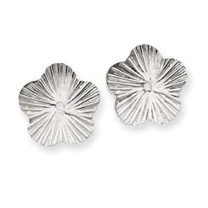   IceCarats Designer Jewelry Gift 14K White Gold Fancy Earring Jackets