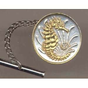   Horse Two Tone Gold on Silver World Coin Tie Tack