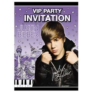  Justin Bieber Invitations   8 per pack Toys & Games