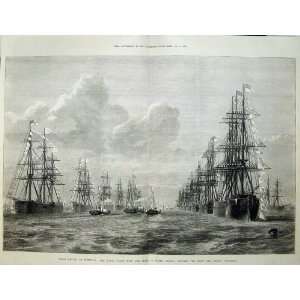  Naval Review Spithead 1873 Shah Royal Yacht Ships Print 