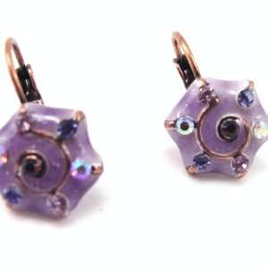   Earrings / Dormeuses french touch Les Romantiques purple. Jewelry