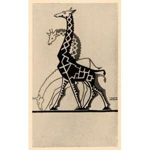  1927 A. Paxton Chadwick Giraffe Poster Halftone Print 