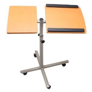  Laptop Notebook Rolling Table Stand   Light Brown 27.6 31 