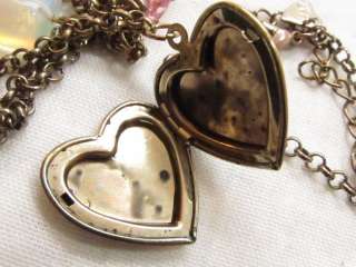 Signed DIVA Butterfly Heart locket ring Charm NECKLACE  