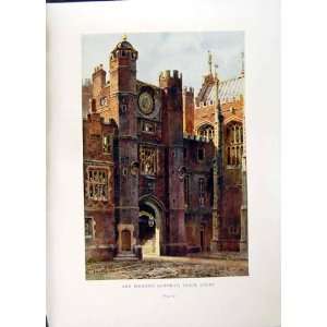  C1912 England Ann Boleyn Gateway Clock Court Colour