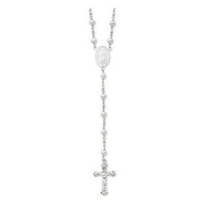  Sterling Silver Freshwater Cultured Pearl Rosary Necklace 