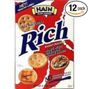 Hain Pure Foods Rich Baked Crackers, 6.5 Ounce Boxes (Pack of 12)