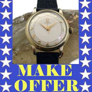   OMEGA EARLY BUMPER AUTOMATIC MENS WATCH ORIGINAL TWO TONE DIAL  