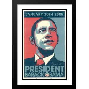 Barack Obama 20x26 Framed and Double Matted 2009 Inaugural Gallery 