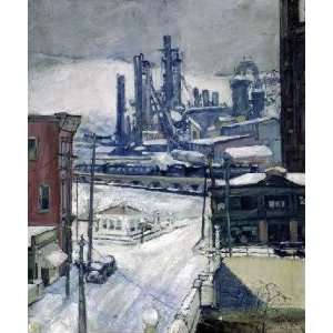  Blast Furnaces in Winter H.J. Brennan. 12.38 inches by 14 