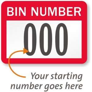  BIN NUMBER, with consecutive numbering Vinyl (with heavy 