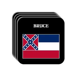  US State Flag   BRUCE, Mississippi (MS) Set of 4 Mini 