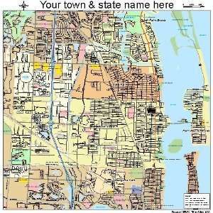  Street & Road Map of Riviera Beach, Florida FL   Printed 