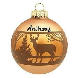  Personalized Deer Silhouette Glass Ornament