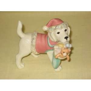  Lenox Porcelain Labrador Retriever Puppy Dog w/ Christmas 