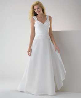 line White Chiffon Straps Wedding Mother Bride Dress  