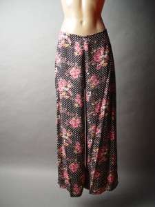   DOT Floral Print High Waist Wide Leg Retro Vtg y Palazzo Style Pants S
