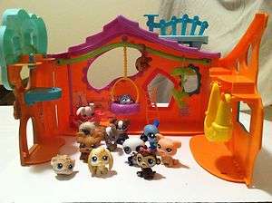 Littlest Pet Shop TREE HOUSE W/PETS AND PIECES GREAT CONDITION LOT LPS 