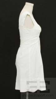 Nanette Lepore White Cotton Twist Front Dress Size 2 NEW  