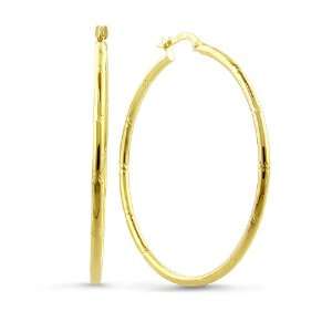  14K Yellow Gold 2.00 mm Round Tube Hoop Earrings Jewelry