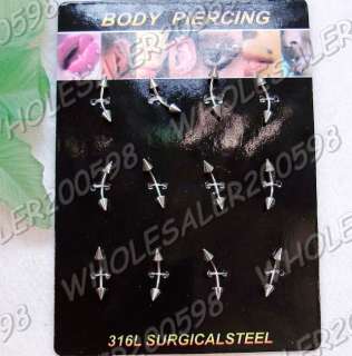 WHOLESALE 60PCS Assorted Gauge Body Piercing Jewelry  