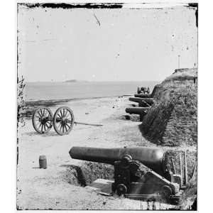   of Confederate Fort Johnson; Fort Sumter in distance