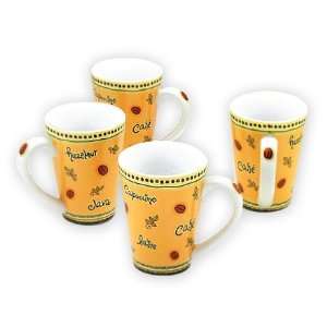 MSC Cafe Mugs with Crate, Set of 4 