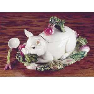  FITZ AND FLOYD GIFTWARE FR MRKT TUREEN/LDL PIG