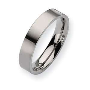  Modern Titanium Flat Brush Wedding Band Ring Size 11.5 