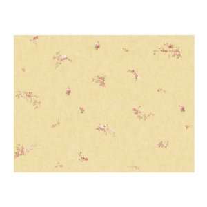   Wallcoverings Keepsake GP7310 Floral Toss Wallpaper, Soft Yellow/Pink