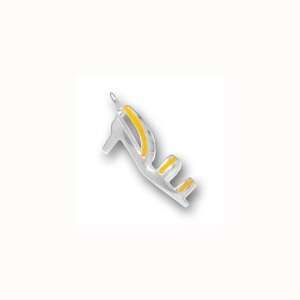  Charm Factory Stirling Silver High Heel Shoe with Yellow 