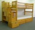 Tall Stairway Honey Bunk Bed with Drawers