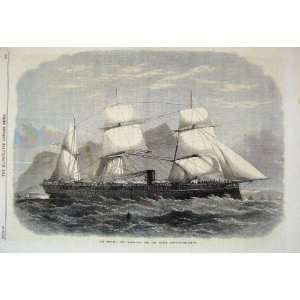  1867 Serapis Troop Ship Indian Service Old Print