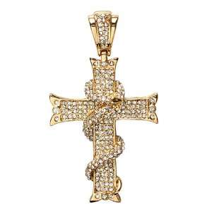 18K Yellow Gold Plated White CZ Cubic Zirconia Micro Pave Hip Hop Men 