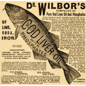  1889 Ad Cod Liver Oil Phosphates Dr. Wilbors Cure 