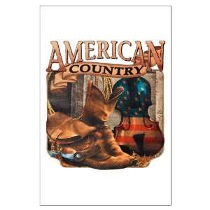  Large Poster American Country Boots And Fiddle Violin 
