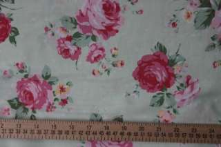   Rose Cotton Fabric Lecien 30279 60 Light Green Large Roses  