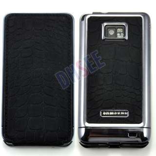 Black Crocodile Pattern Flip Leather Plating Case Cover Samsung Galaxy 