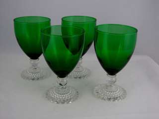 ANCHOR HOCKING F. GREEN EARLY AMERICAN GOBLETS, 10 oz  