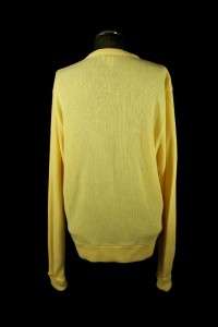 vintage mens yellow IZOD grandpa cardigan sweater thin classic sz 