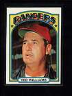 1972 Topps Ted Williams RANGERS MGR Card 510 NICE  