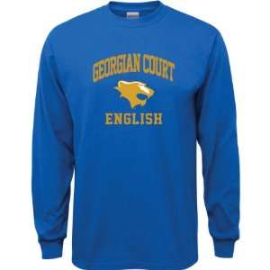 Georgian Court Lions Royal Blue Youth English Arch Long Sleeve T Shirt 