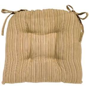  Homewear Mendoza Stripe 18 by 17 Inch Chairpad, Natural 