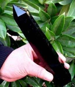 Rare black quartz crystal healing wand  