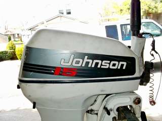 1994 Johnson 15 HP Outboard Motor 9.9 Tiller Water Ready Clean Boat 