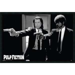  Pulp Fiction   Duo Guns Framed with Gel Coated Finish by 
