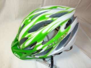 Giro Athlon White/Lime Green Flames Bicycle Helmet LG  