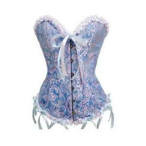   hourglass shape Corset with trimmed satin on edges and ribbons